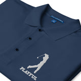 Playful Golfer Embroidered Men's Premium Polo
