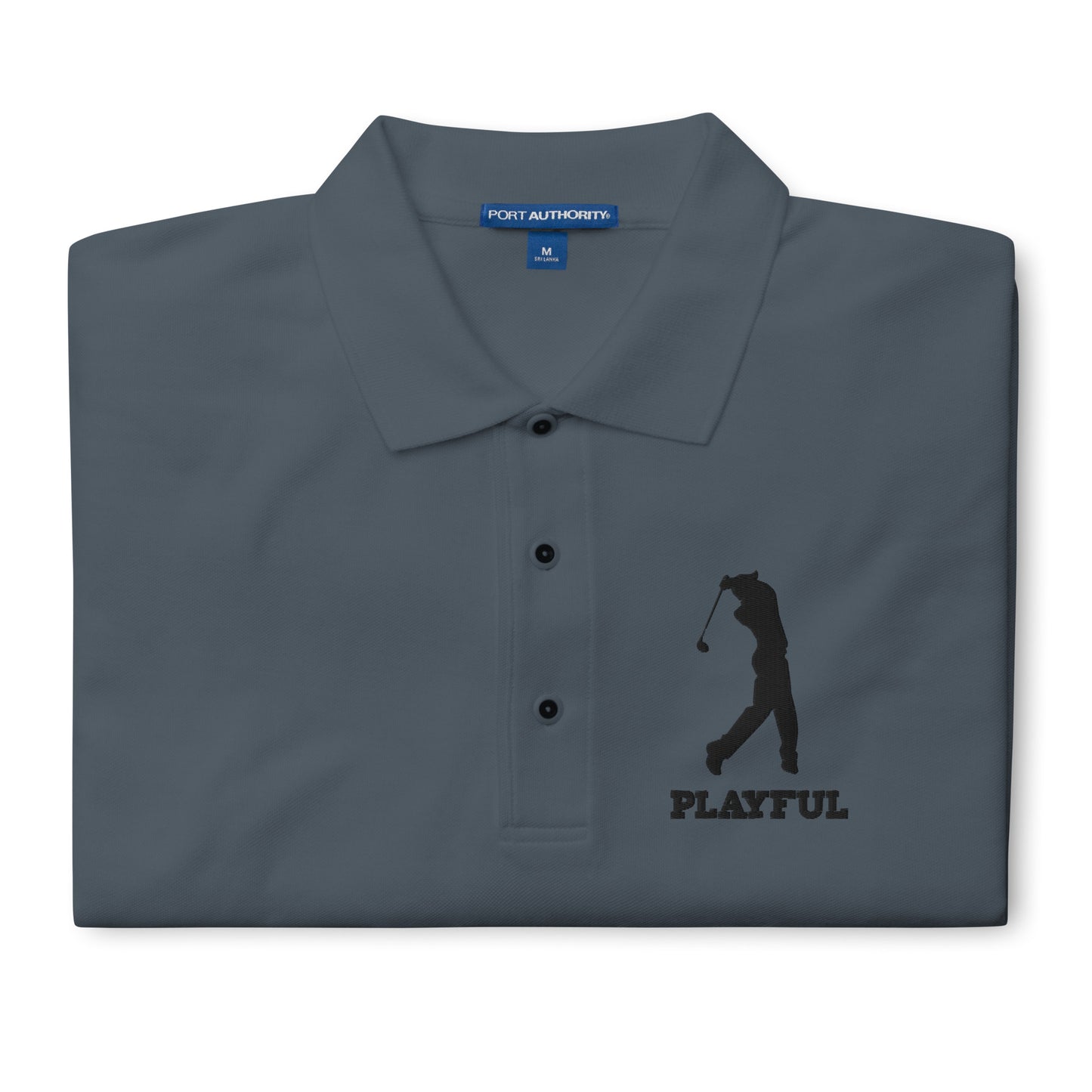 Playful Golfer (Black Logo) Men's Premium Polo