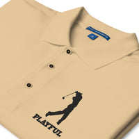 Playful Golfer (Black Logo) Men's Premium Polo