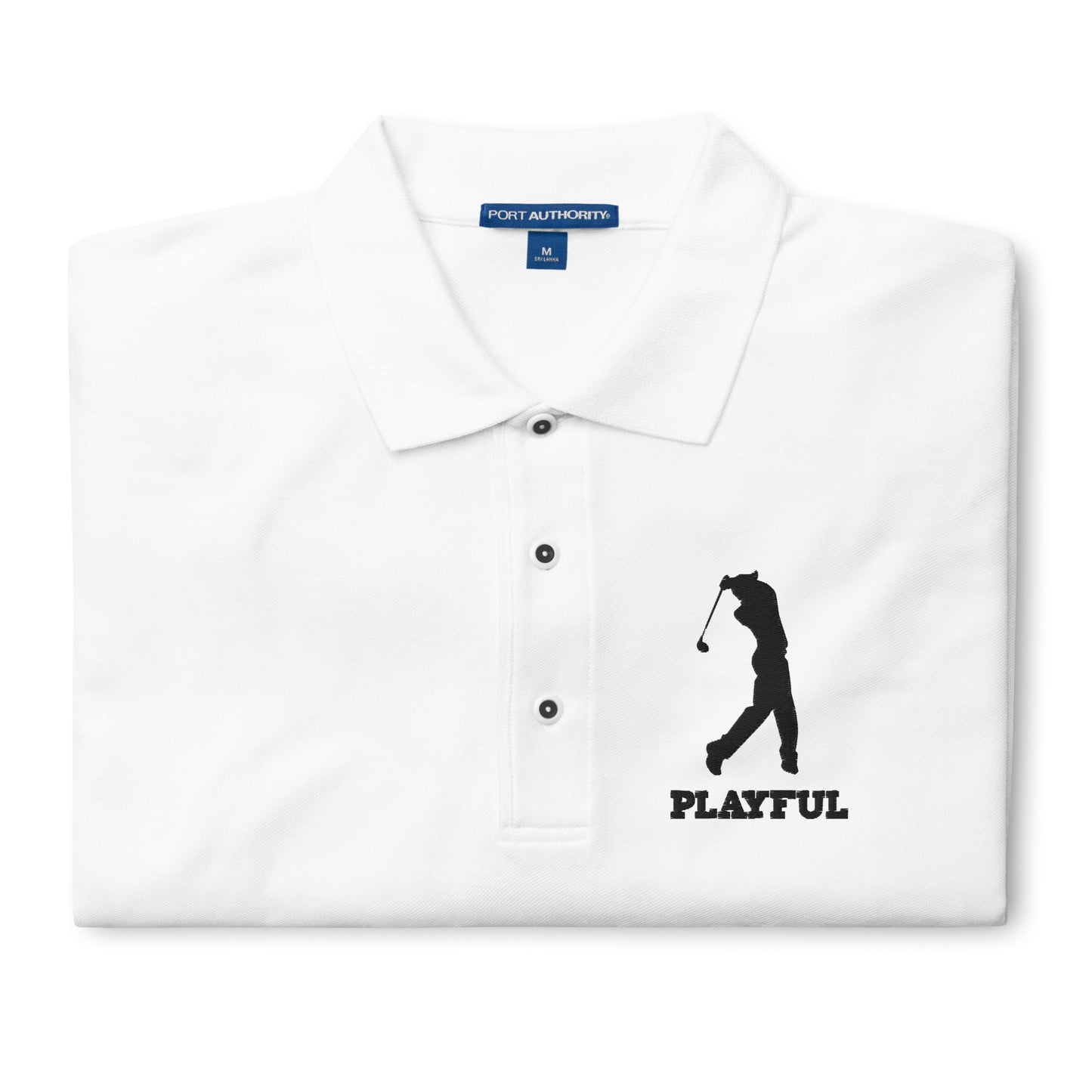 Playful Golfer (Black Logo) Men's Premium Polo