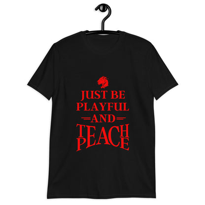 Playful Teach Peace - Red (Unisex) T-Shirt
