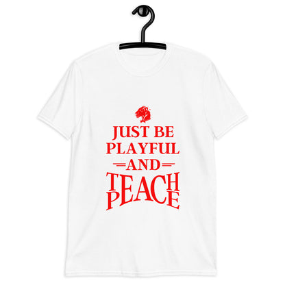Playful Teach Peace - Red (Unisex) T-Shirt