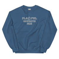 Playful Cowboys Fan Embroidered (Unisex) Sweatshirt