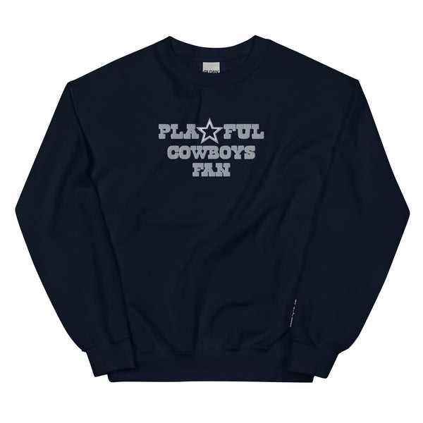 Playful Cowboys Fan Embroidered (Unisex) Sweatshirt