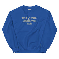 Playful Cowboys Fan Embroidered (Unisex) Sweatshirt