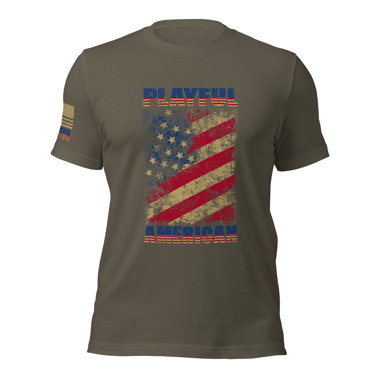Playful American Rustic Flag (Unisex) T-Shirt