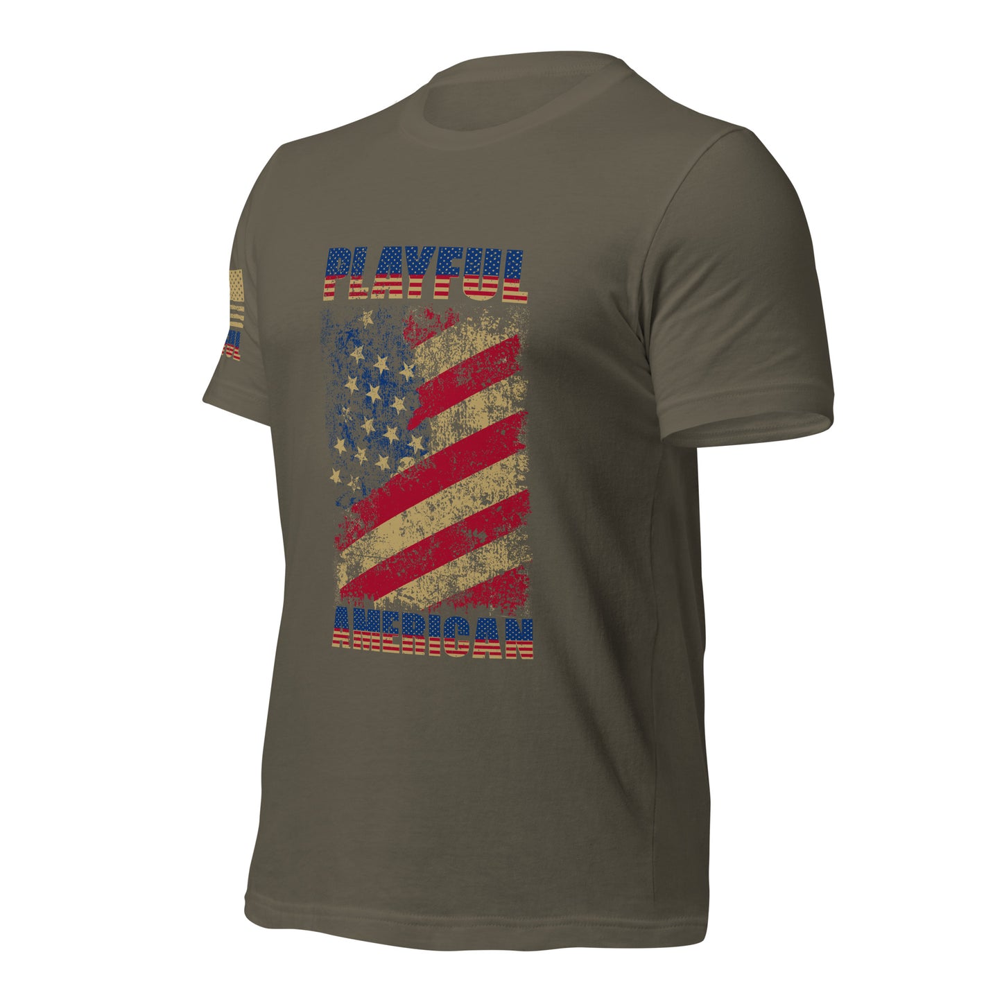 Playful American Rustic Flag (Unisex) T-Shirt