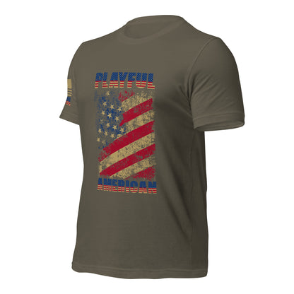Playful American Rustic Flag (Unisex) T-Shirt