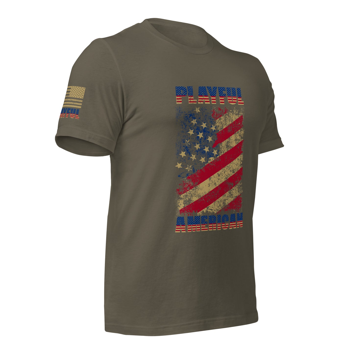 Playful American Rustic Flag (Unisex) T-Shirt