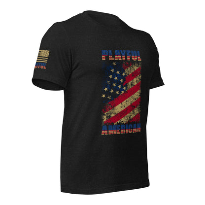 Playful American Rustic Flag (Unisex) T-Shirt