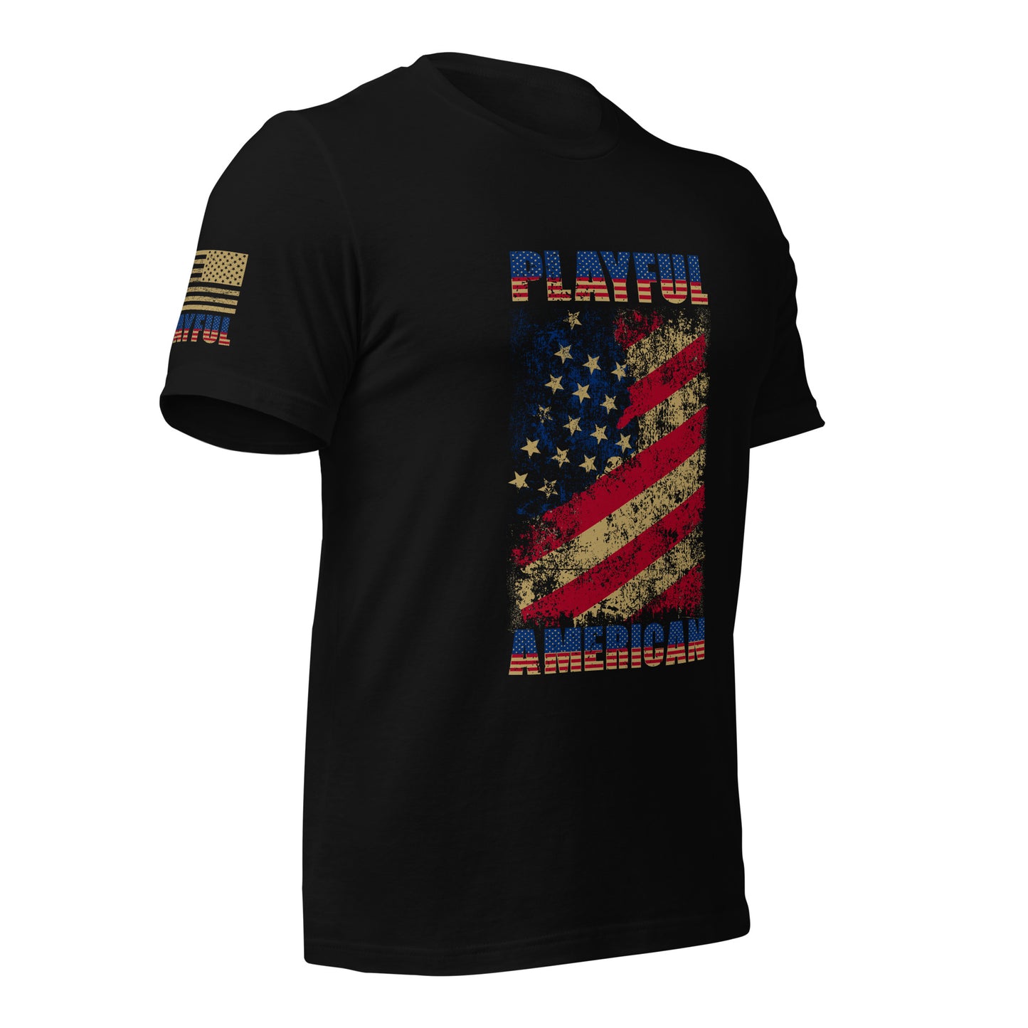 Playful American Rustic Flag (Unisex) T-Shirt