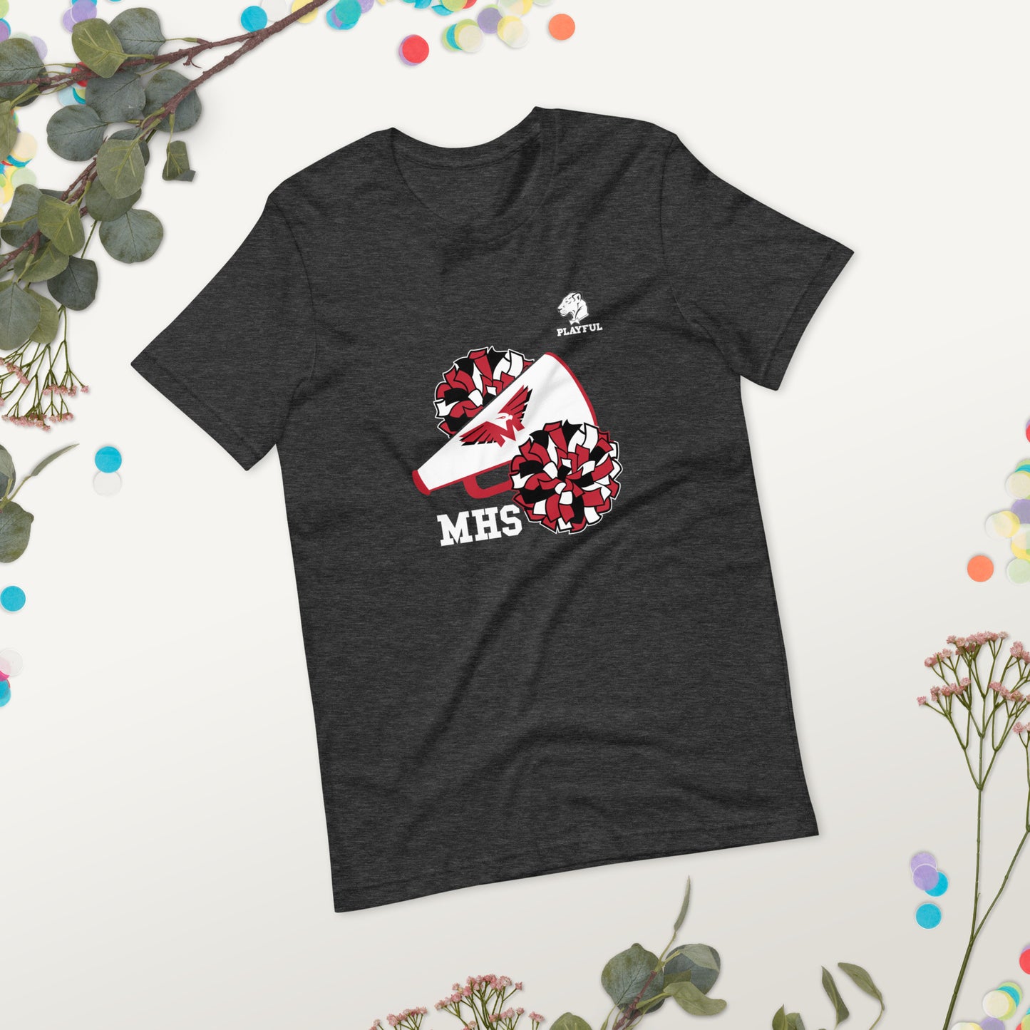 Playful MHS Redhawks Cheerleader's Tee
