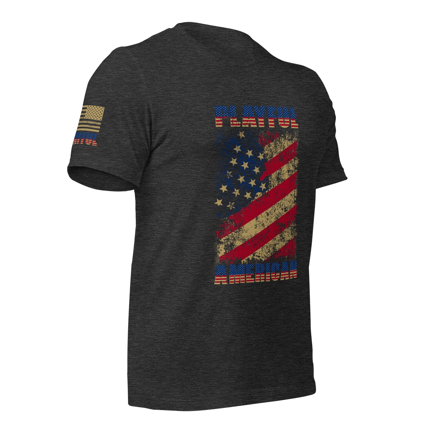 Playful American Rustic Flag (Unisex) T-Shirt