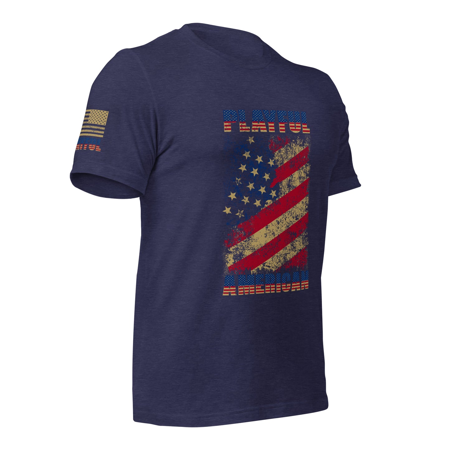 Playful American Rustic Flag (Unisex) T-Shirt