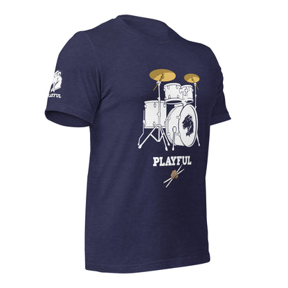 Playful Drummer - White (Unisex) Tee