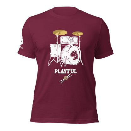 Playful Drummer - White (Unisex) Tee