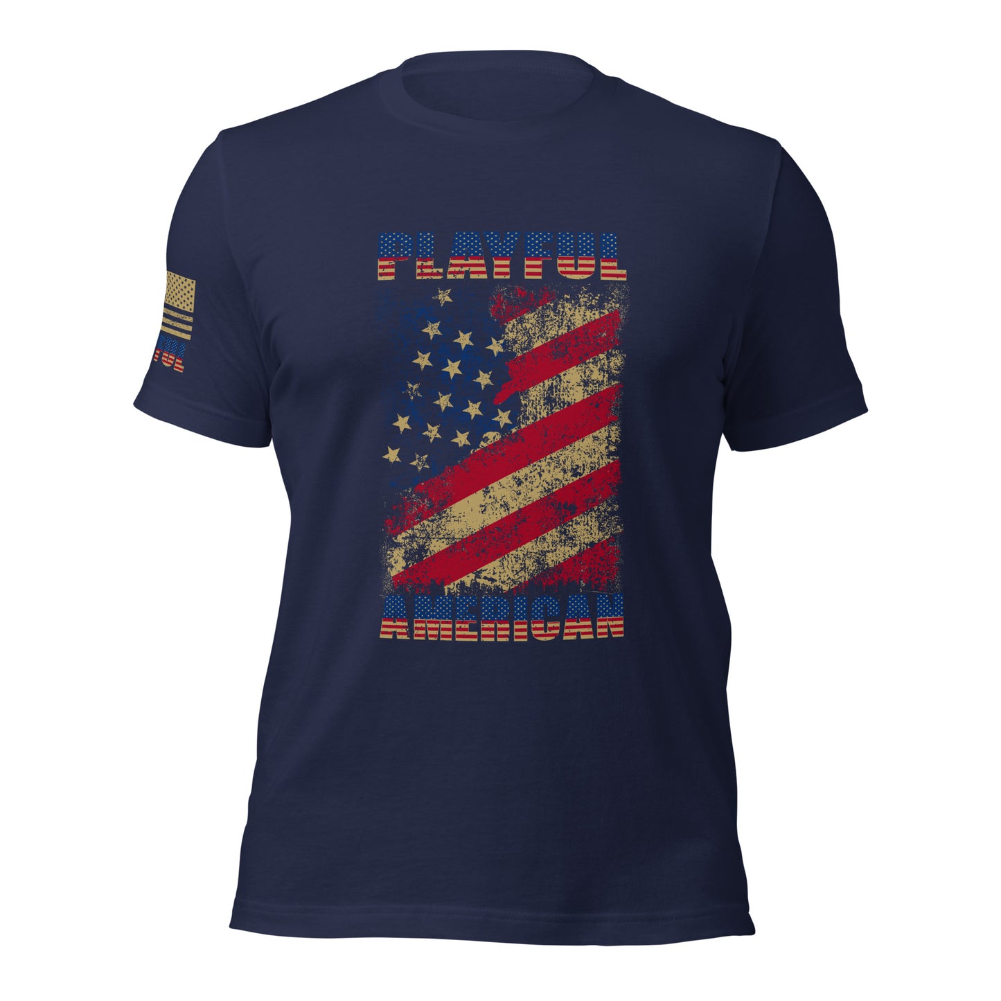 Playful American Rustic Flag (Unisex) T-Shirt
