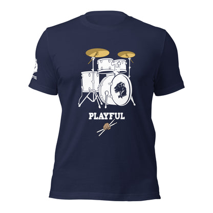 Playful Drummer - White (Unisex) Tee