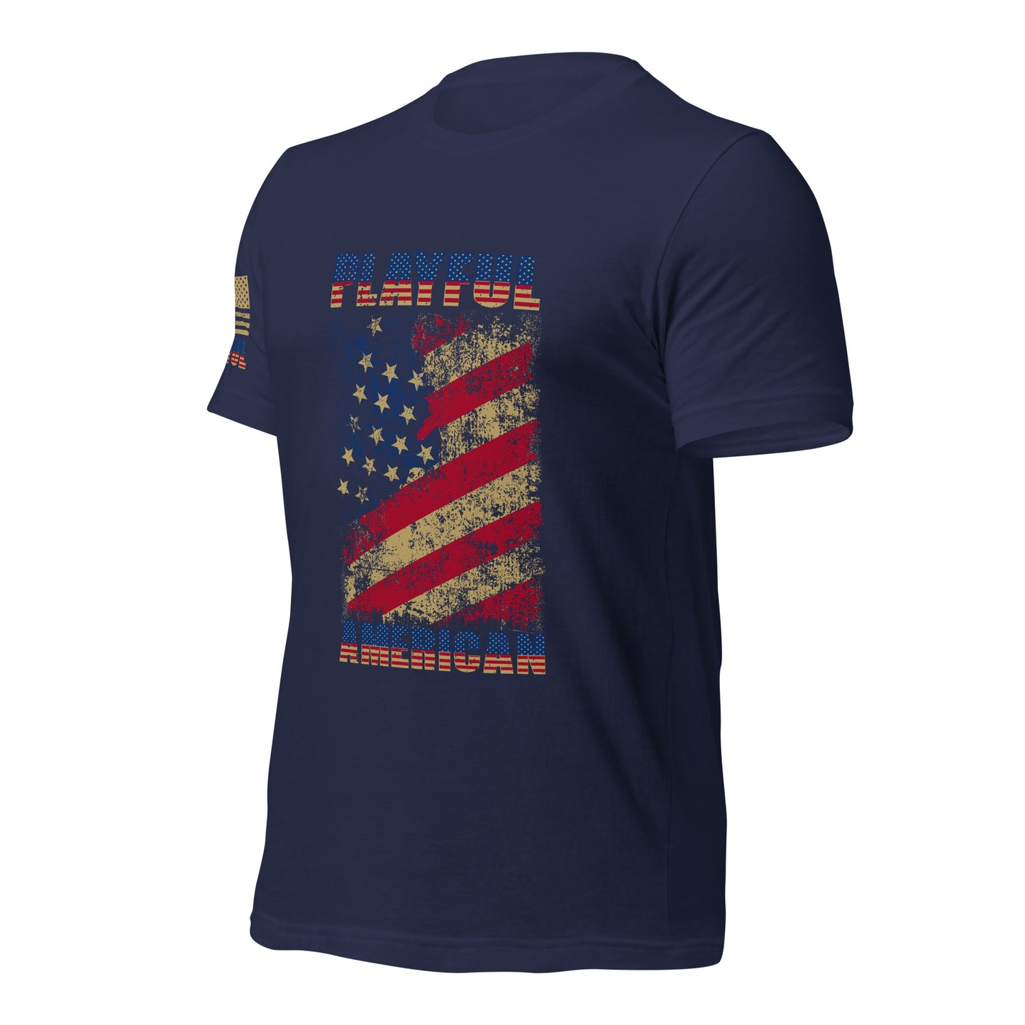 Playful American Rustic Flag (Unisex) T-Shirt
