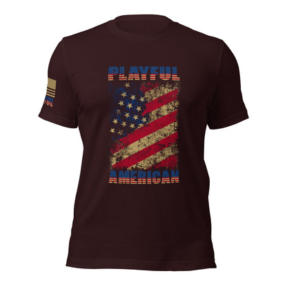 Playful American Rustic Flag (Unisex) T-Shirt