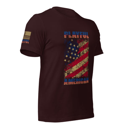 Playful American Rustic Flag (Unisex) T-Shirt