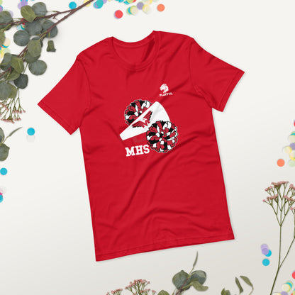 Playful MHS Redhawks Cheerleader's Tee