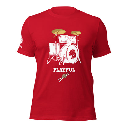 Playful Drummer - White (Unisex) Tee