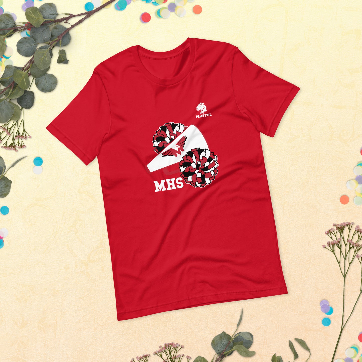 Playful MHS Redhawks Cheerleader's Tee