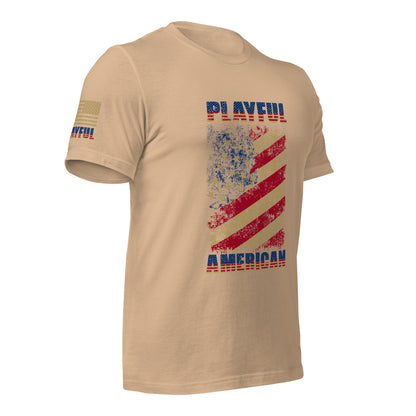 Playful American Rustic Flag (Unisex) T-Shirt
