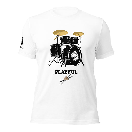 Playful Drummer - Black (Unisex) Tee