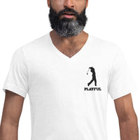 Playful Golfer (Black Logo) V-Neck T-Shirt