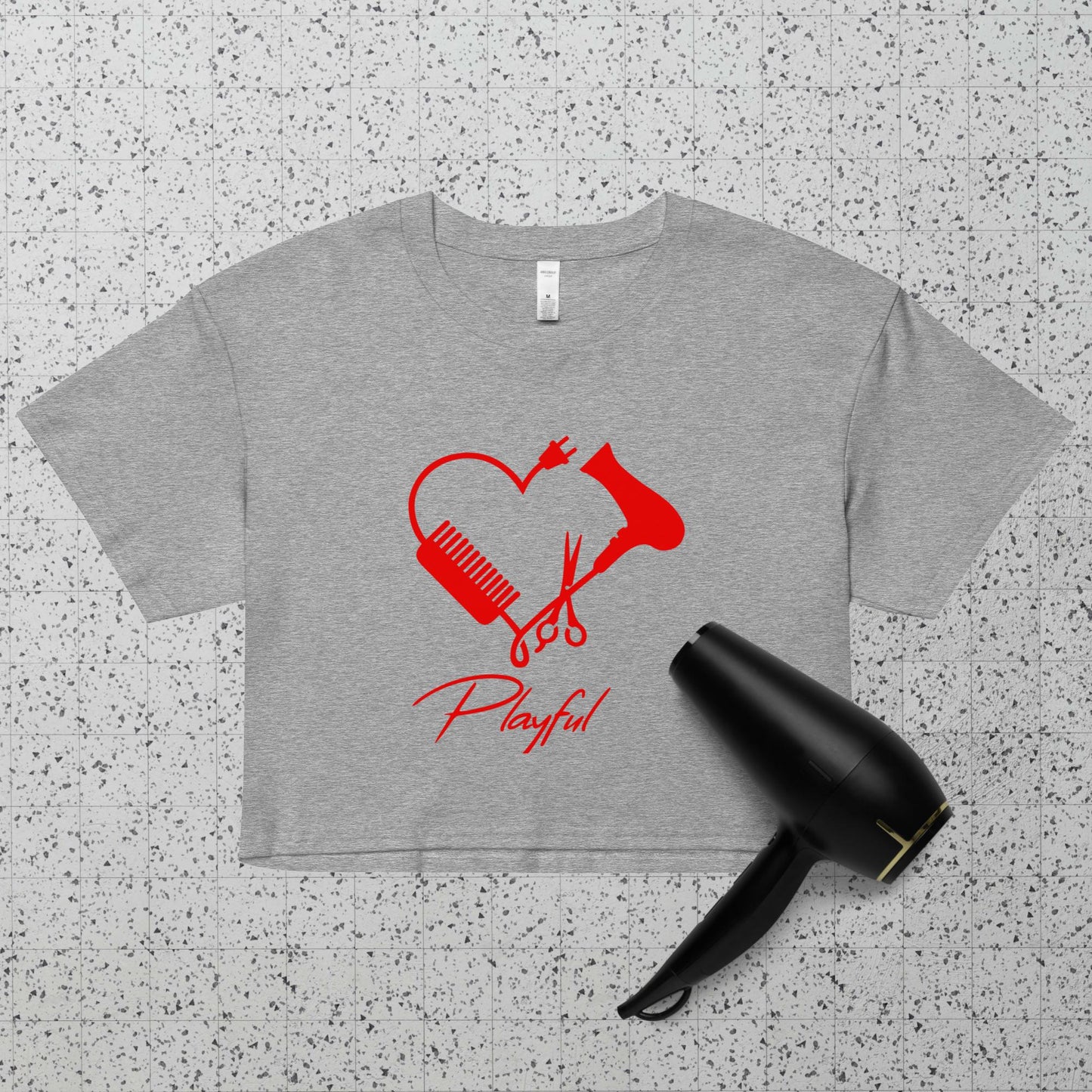 Playful Hair Stylist Ladies Crop Top
