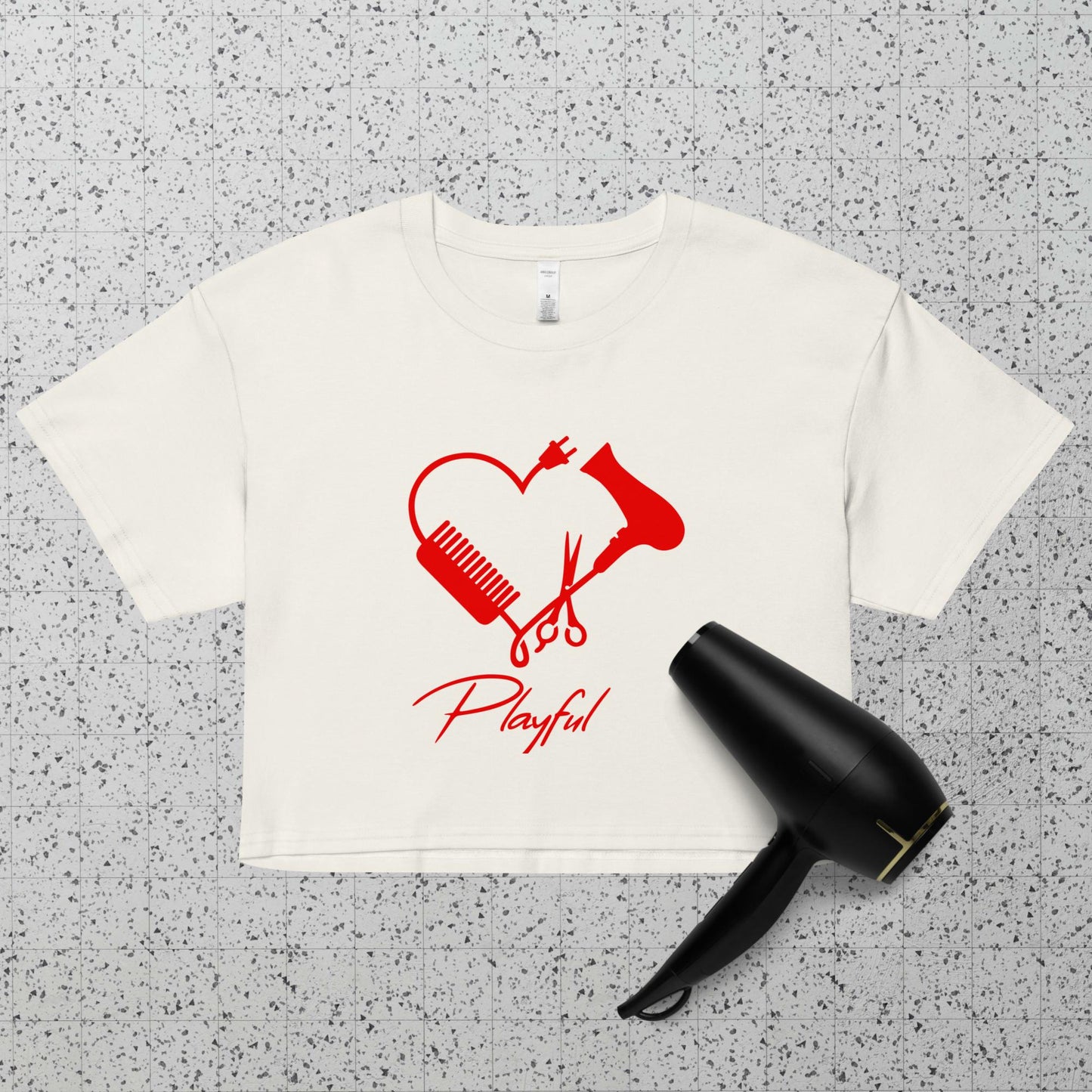 Playful Hair Stylist Ladies Crop Top