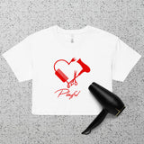 Playful Hair Stylist Ladies Crop Top