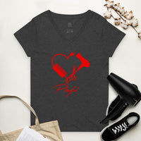 Playful Hairstylist Ladies Recycled V-Neck T-Shirt