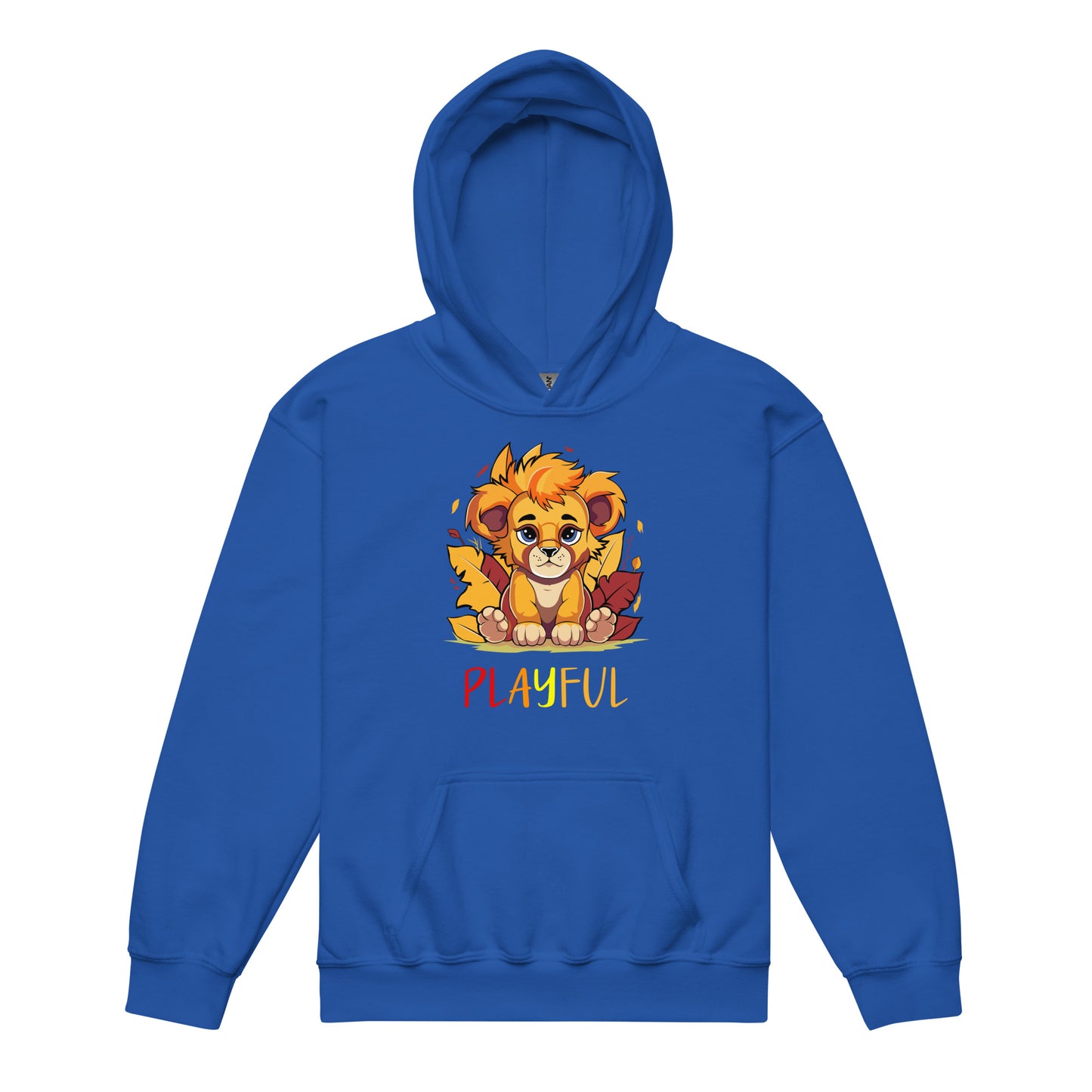 Playful Lion Cub Fall Youth Heavy Blend Hoodie