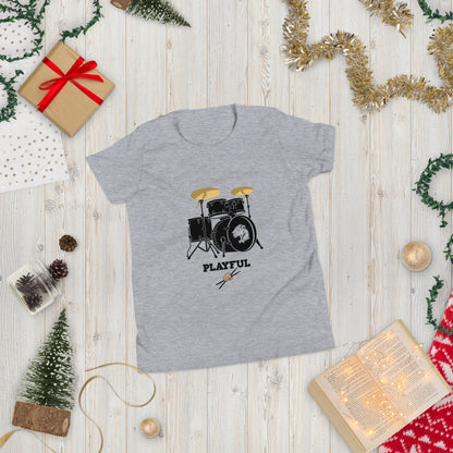 Playful Drummer Youth Short Sleeve T-Shirt