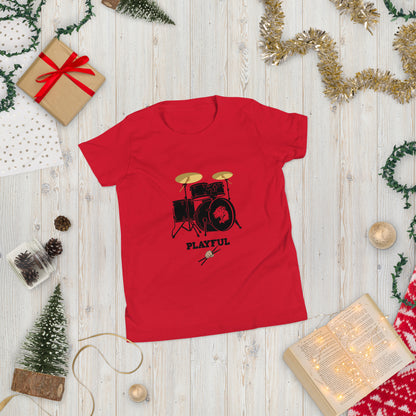 Playful Drummer Youth Short Sleeve T-Shirt