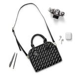 Playful Leather Black AOP Shoulder Handbag