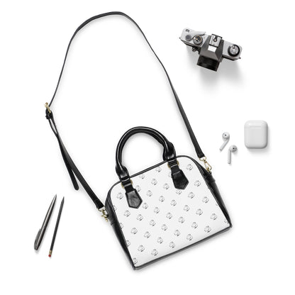 Playful Leather Black Logo Only Shoulder Handbag