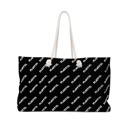 Playful Black All Over Print Weekender Bag