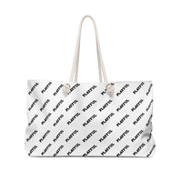 Playful White All Over Print Weekender Bag