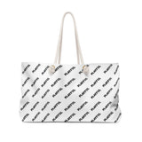 Playful White All Over Print Weekender Bag