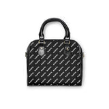 Playful Leather Black AOP Shoulder Handbag