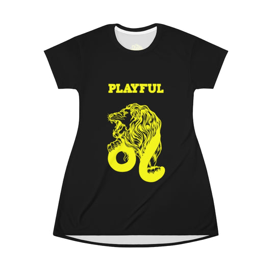 Playful Leo T-Shirt Dress
