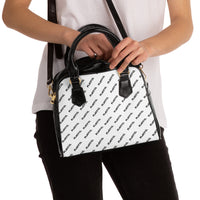 Playful White Leather AOP Shoulder Handbag II