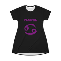 Playful Cancer Black/Purple)  T-Shirt Dress