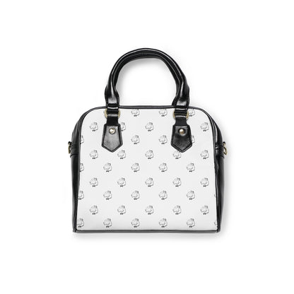 Playful Leather Black Logo Only Shoulder Handbag