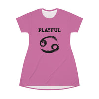 Playful Pink/Black T-Shirt Dress