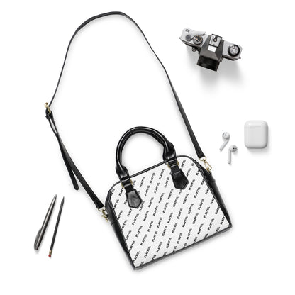 Playful White Leather AOP Shoulder Handbag II